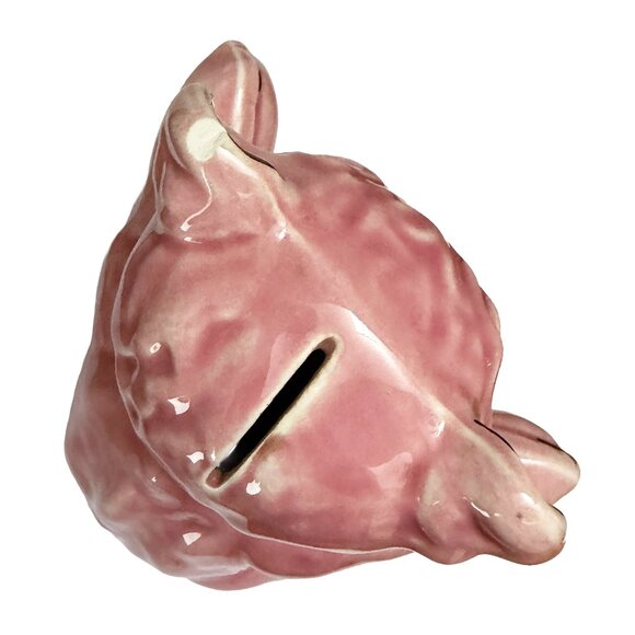 Vintage Pink Teddy Bear Bank with Gold Accents by Pearl China Co. Kitsch - Picture 7 of 9